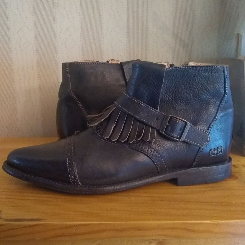 Bed Stu Dark Leather Ankle Booties